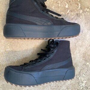 Puma Platform Sneakers, Black, Size 7.5